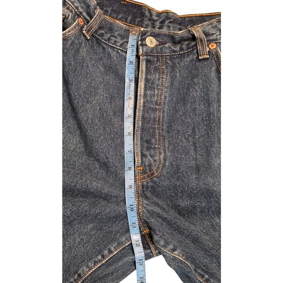 Vtg Levis 501 Jeans Button Fly USA 90s Blue Straight Juniors 13 29x30.5 Actual - Picture 13 of 16